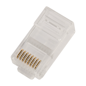 EZ type RJ45 plug connector, 8P8C, UTP, Cat. 5e, universal, 50 microns plated, 100 pcs.